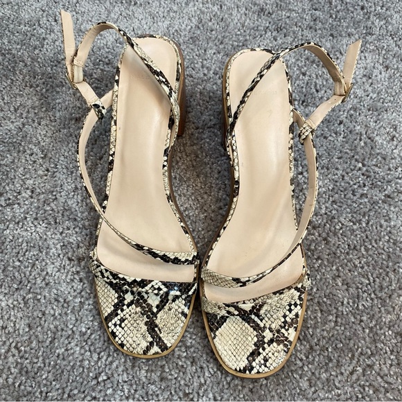 Halston Snake Print Healed Sandals - Picture 2 of 8